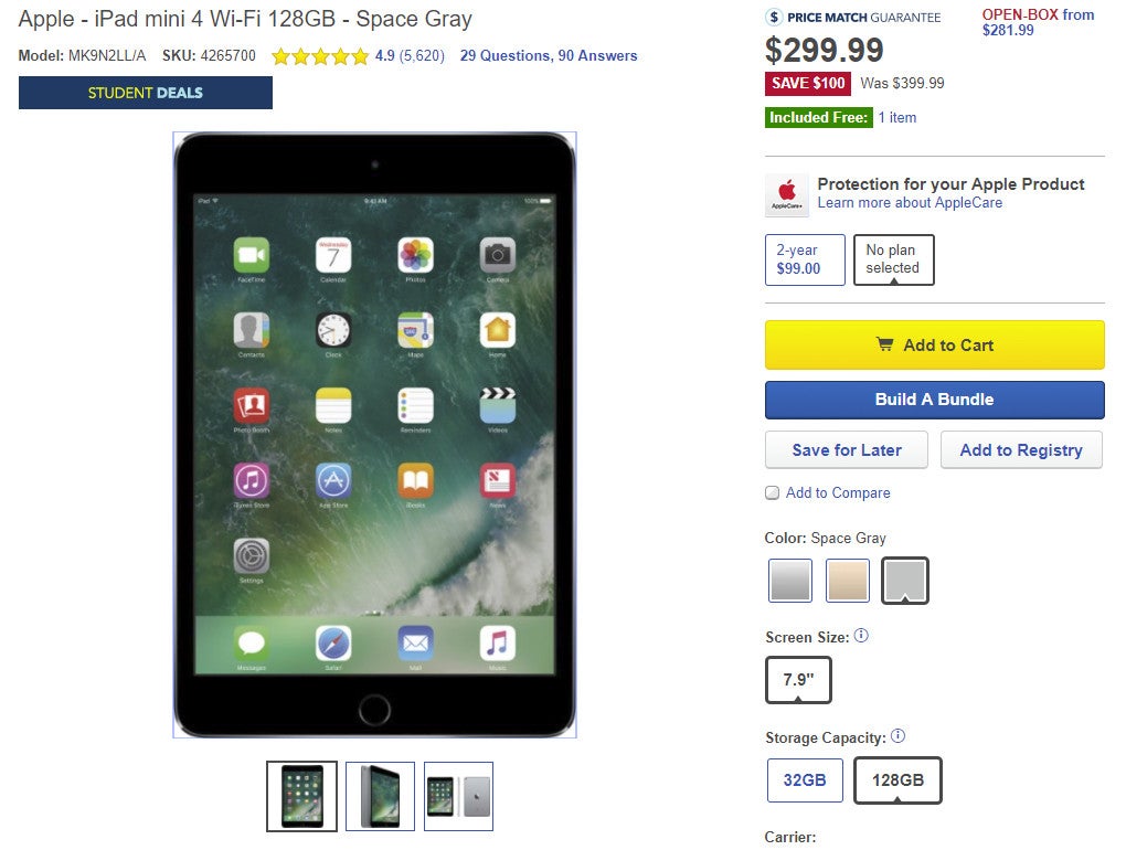 Deal: Apple iPad Mini 4 Wi-Fi 128GB is 25% off at Best Buy