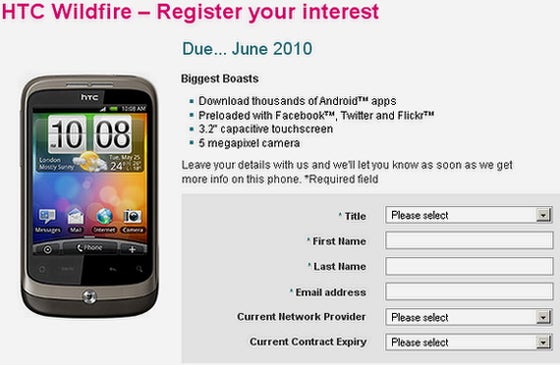 T-Mobile UK is getting the HTC Wildfire sooner than Virgin Mobile UK?