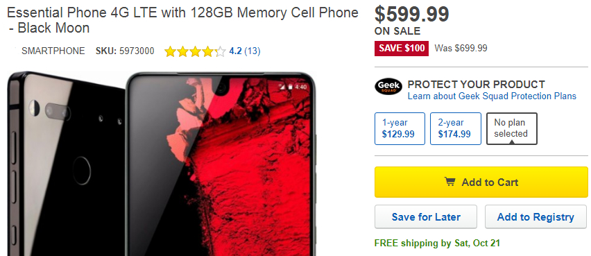 Deal: Buy an unlocked Essential Phone for $100 off