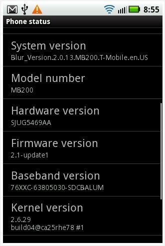 Motorola CLIQ already seen running Android 2.1?