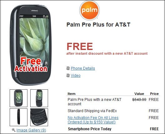 Wirefly ups the ante as they are offering AT&amp;T&#039;s Palm Pre Plus for free