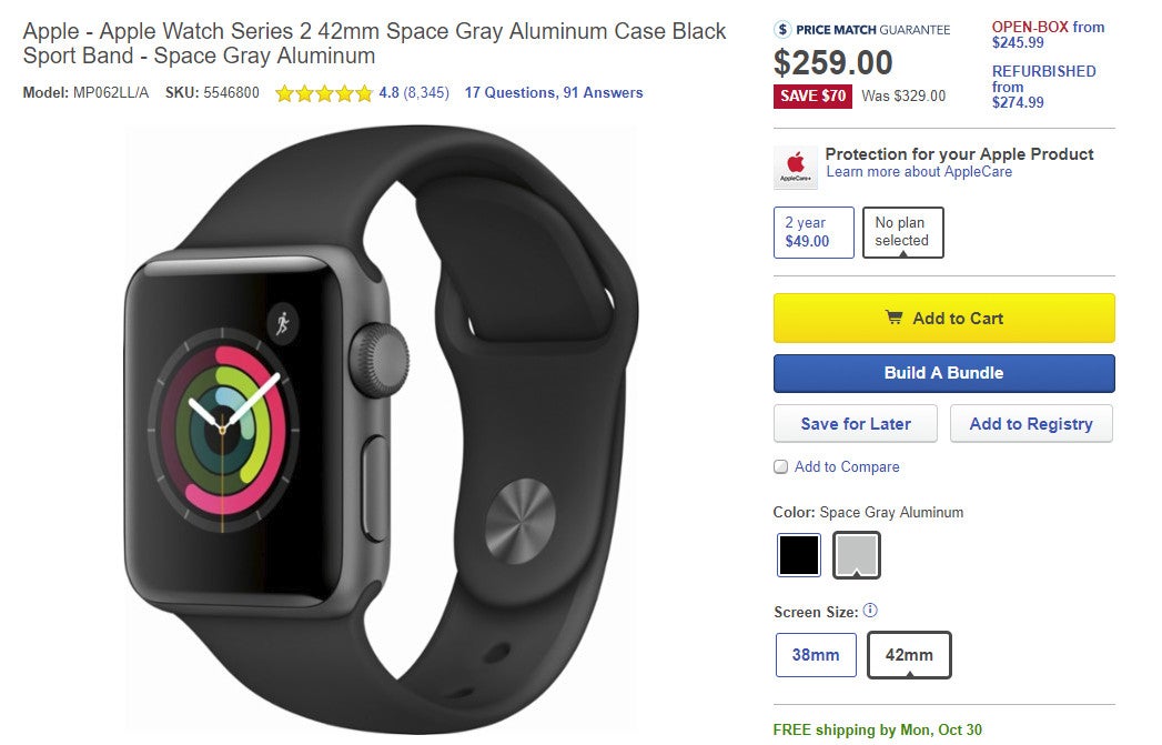 Apple watch 2 price best outlet buy