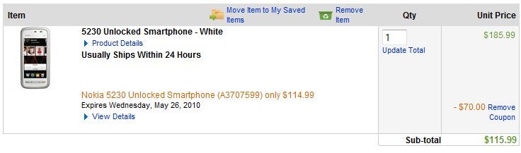 Dell Small Business is selling the unlocked Nokia 5230 for $116