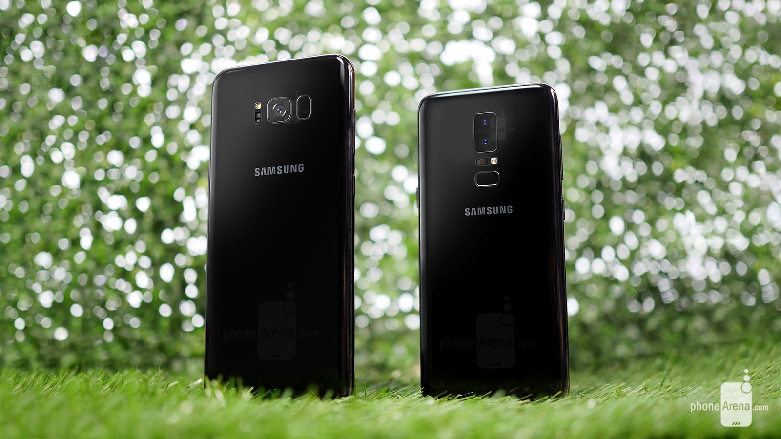 Galaxy S8+ (left) next to a Galaxy S9 mockup - Awesome Galaxy S9 renders offer an early glimpse at what Samsung's next flagships might look like