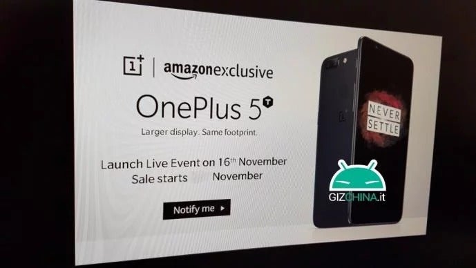 Rumor: OnePlus 5T to launch on the 16th of November as an Amazon exclusive