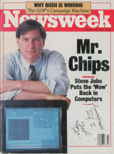 This Newsweek magazine, signed by Steve Jobs, was won in an auction for $50,587.60 - Magazine signed by Steve Jobs fetches more than $50K at auction