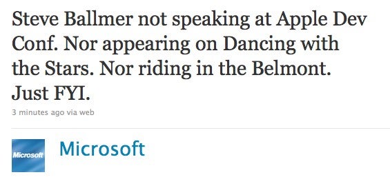 UPDATE: Steve Ballmer expected to make an appearance during the WWDC keynote?
