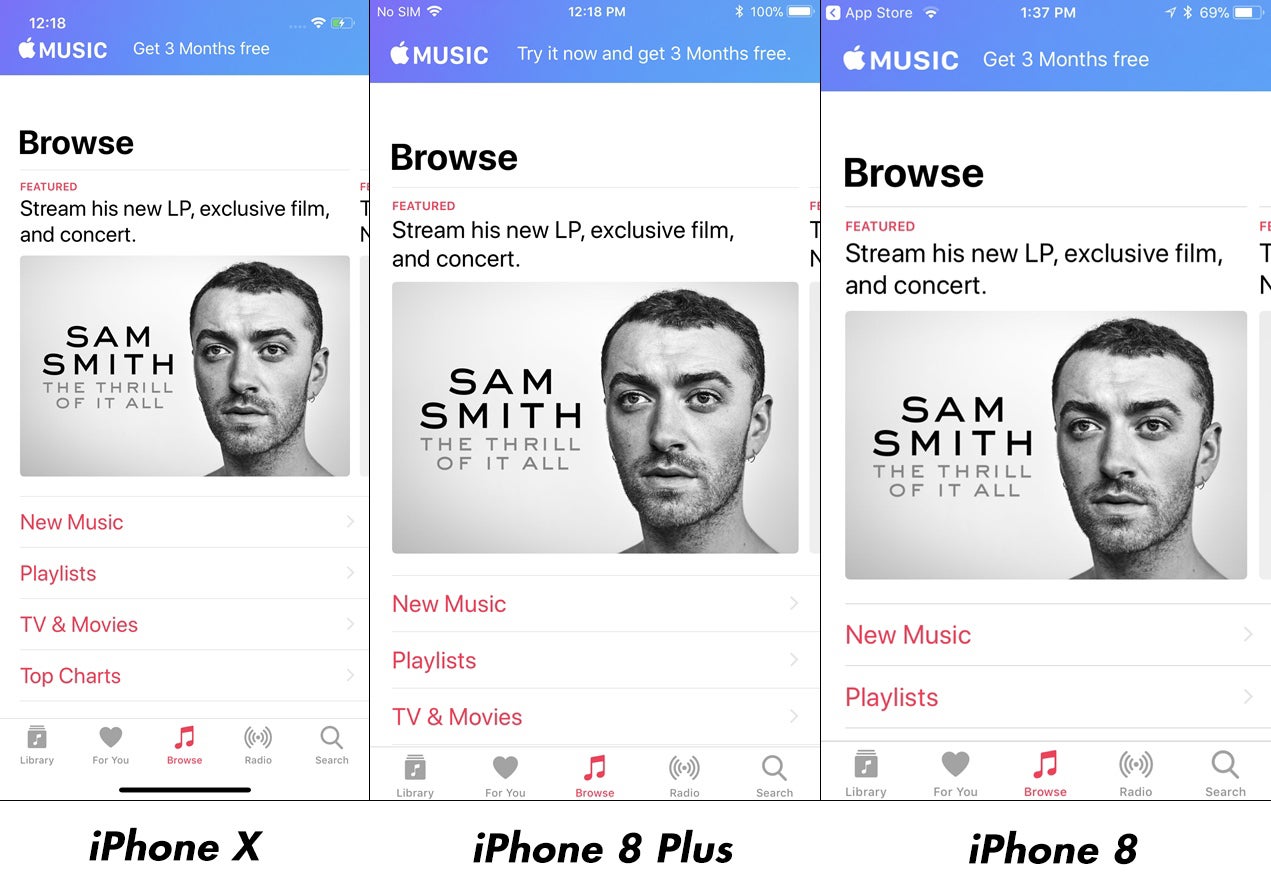 iPhone X vs iPhone 8 Plus/iPhone 8 interface comparison: Does it really fit more content?