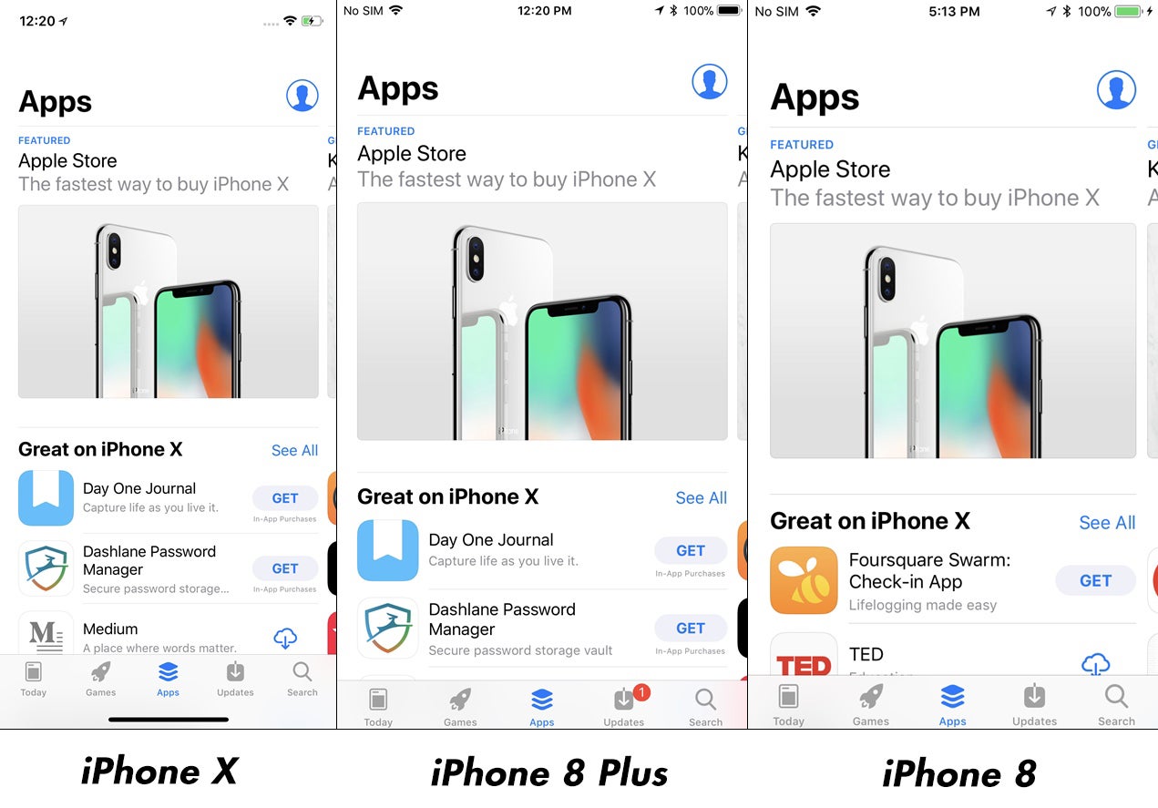 iPhone X vs iPhone 8 Plus/iPhone 8 interface comparison: Does it really fit more content?