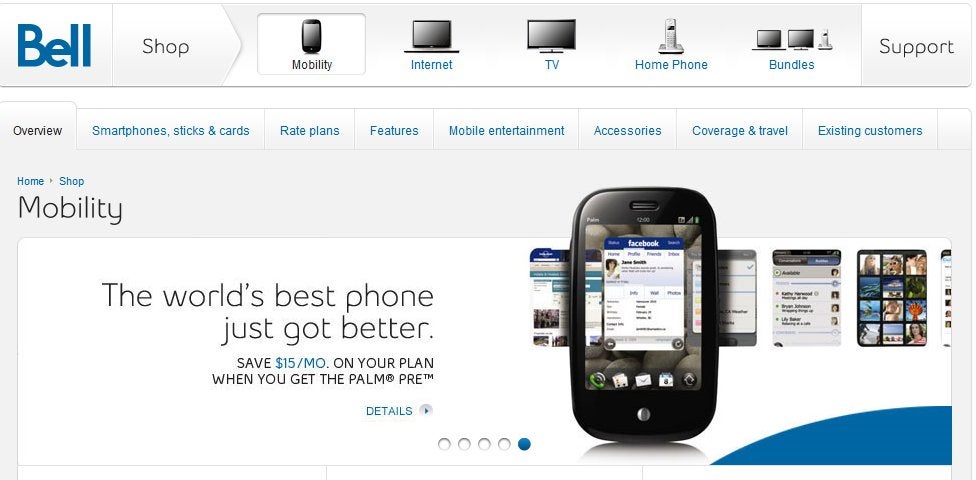 Bell&#039;s new promotion does not only offer you a free Palm Pre, but a monthly discount too