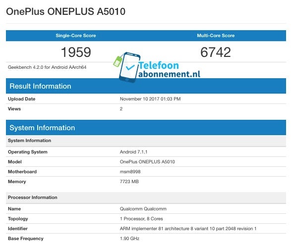 Alleged OnePlus 5T benchmark nets one of the highest Snapdragon 835 scores