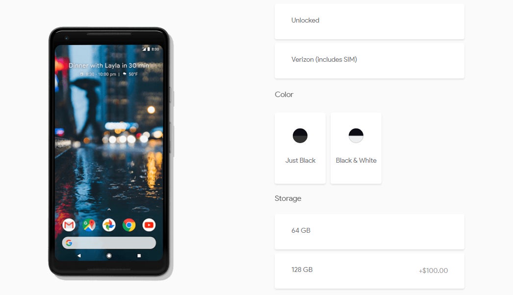 Black & White (panda) Google Pixel 2 XL is now back in stock