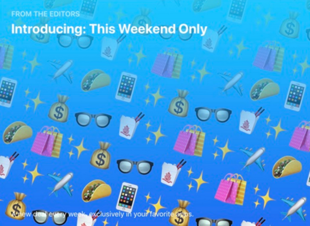 Save money with discounts and deals from apps listed on Apple's new This Weekend Only section in the App Store - Apple replaces free App of the Week with a new section, "This Weekend Only"
