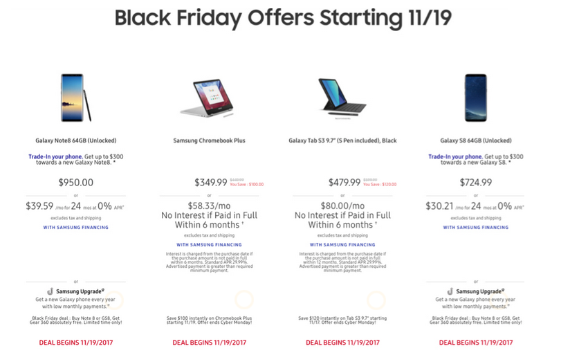 Samsung's Black Friday deals are leaked; discounts start next week