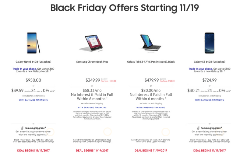 Samsung&#039;s Black Friday deals are leaked - Samsung&#039;s Black Friday deals are leaked; discounts start next week