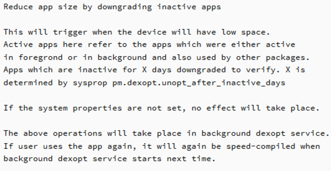 Android 8.1 will feature a way to free up storage space by classifying unused apps as inactive - Inactive apps will open up some storage on your device with Android 8.1