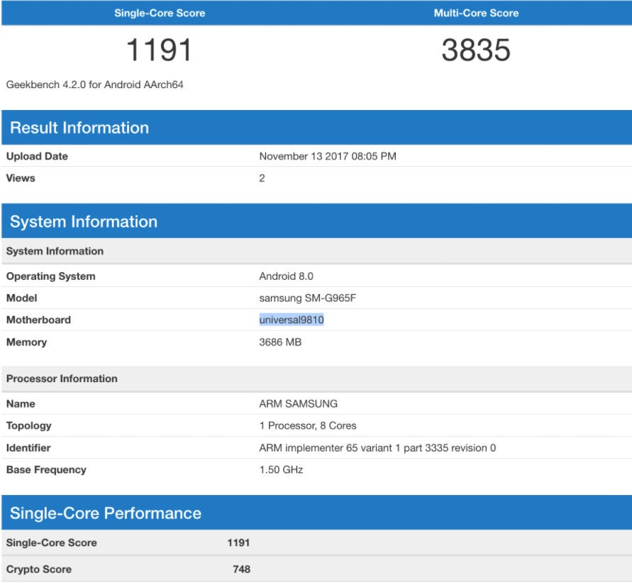 Samsung Galaxy S9+ appears in benchmark with (only) 4GB RAM, but it doesn't seem real