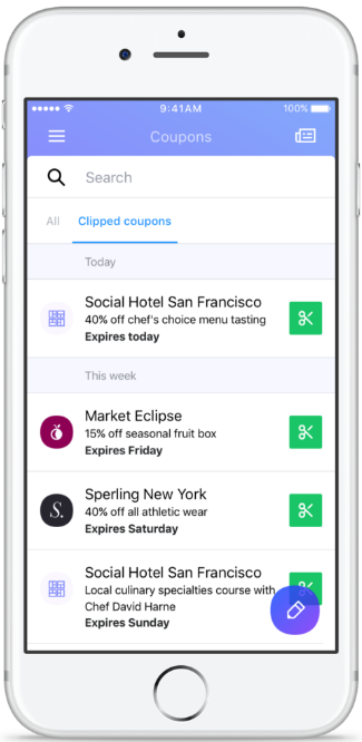 Yahoo Mail keeps track of your coupons, allowing you to "clip" the ones you want, and get an alert before they expire - Yahoo Mail adds new features to help you clip coupons, and stay up-to-date about your flight
