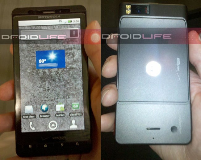 Image of the Motorola Droid Xtreme shows its back side