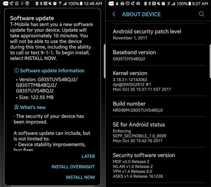 T-Mobile pushes new November update for Galaxy S7 and S7 edge