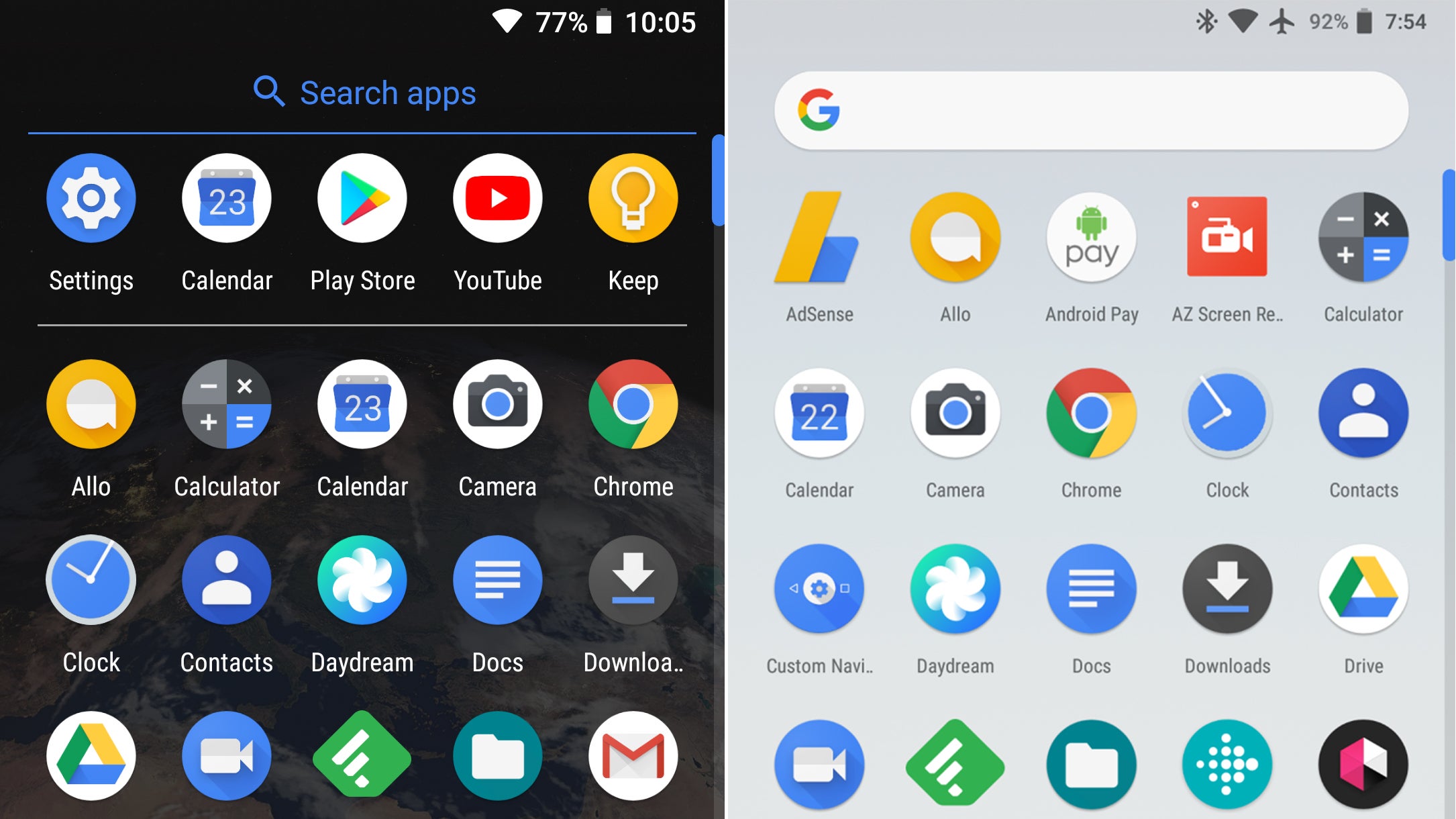 Old (left) vs new (right) - Pixel Launcher update brings new features to the OG Pixels