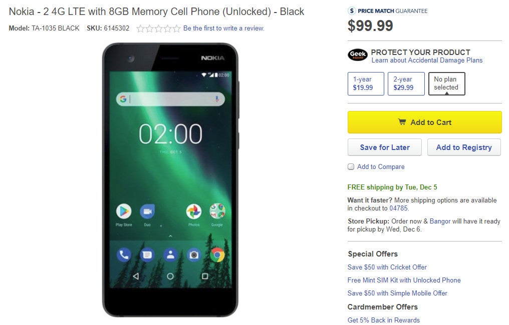 Nokia 2 now available for purchase at Best Buy and B&H for $99