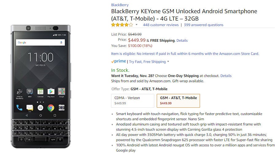 Deal: BlackBerry KEYone is $100 off at Amazon and Best Buy until December 2