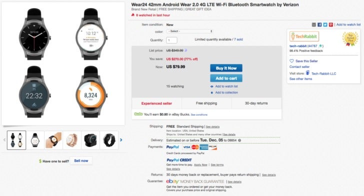 Deal: LTE-ready Verizon Wear24 smartwatch with Android Wear 2.0 is now 77% off, grab one for $79.99