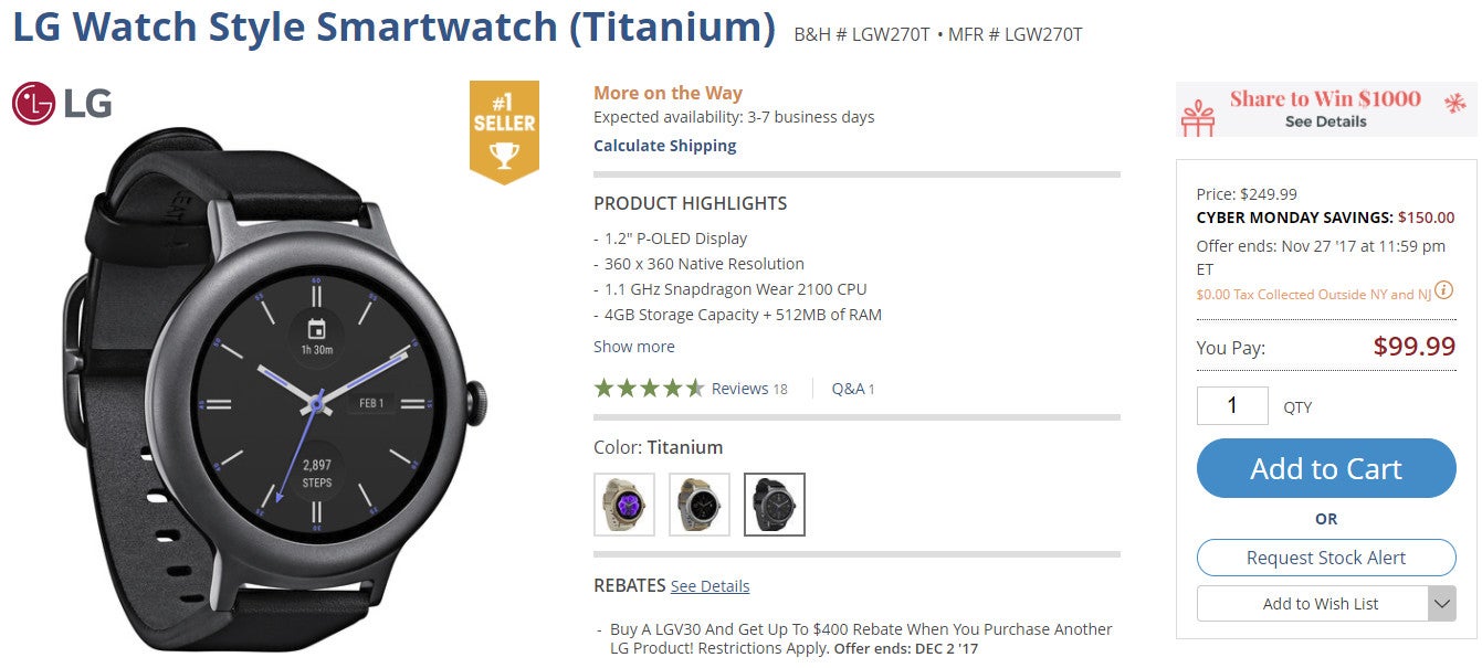 Deal: LG Watch Style price drops below $100 for the first time, grab it while supplies last