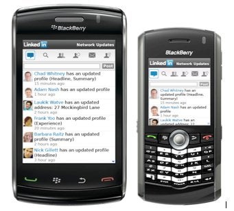 More handsets are being supported on the latest version of LinkedIn for BlackBerry