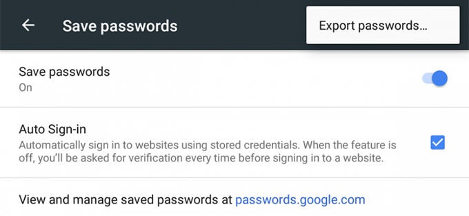 when i export google chrome passwords nothing is there