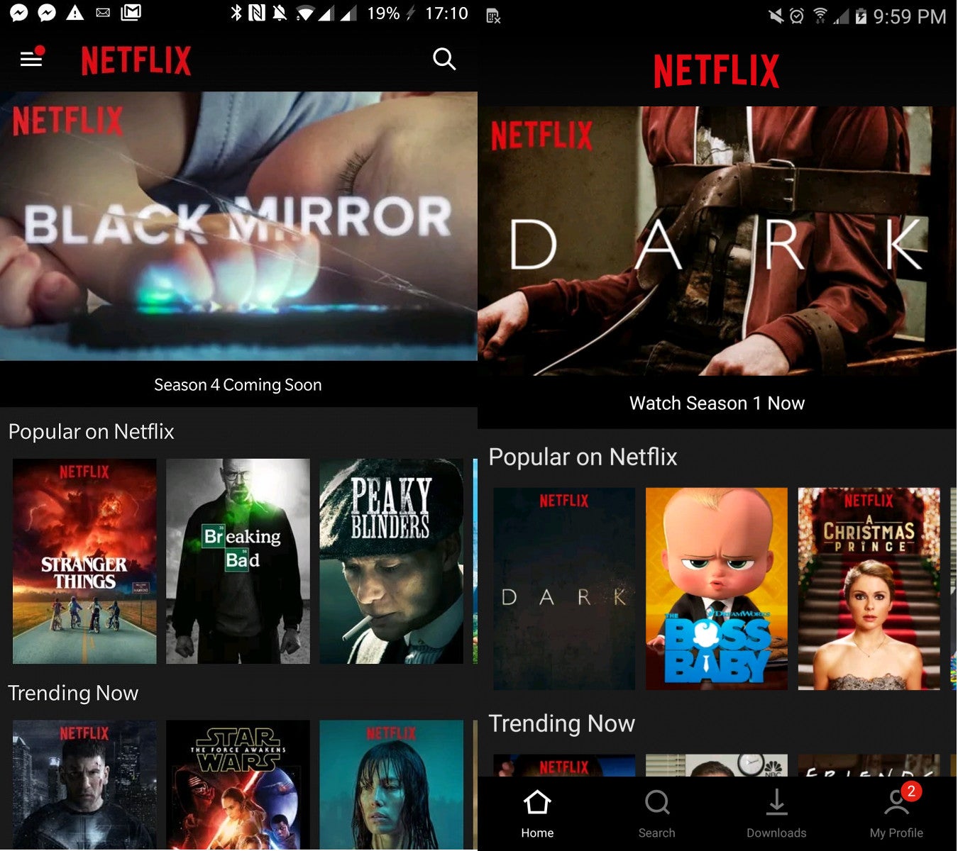 Old Netflix app vs New, redesigned Netflix UI - Netflix currently testing redesigned Android app, expect an update soon