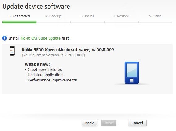 Universal kinetic scrolling is featured on the latest update for the Nokia 5530 XpressMusic