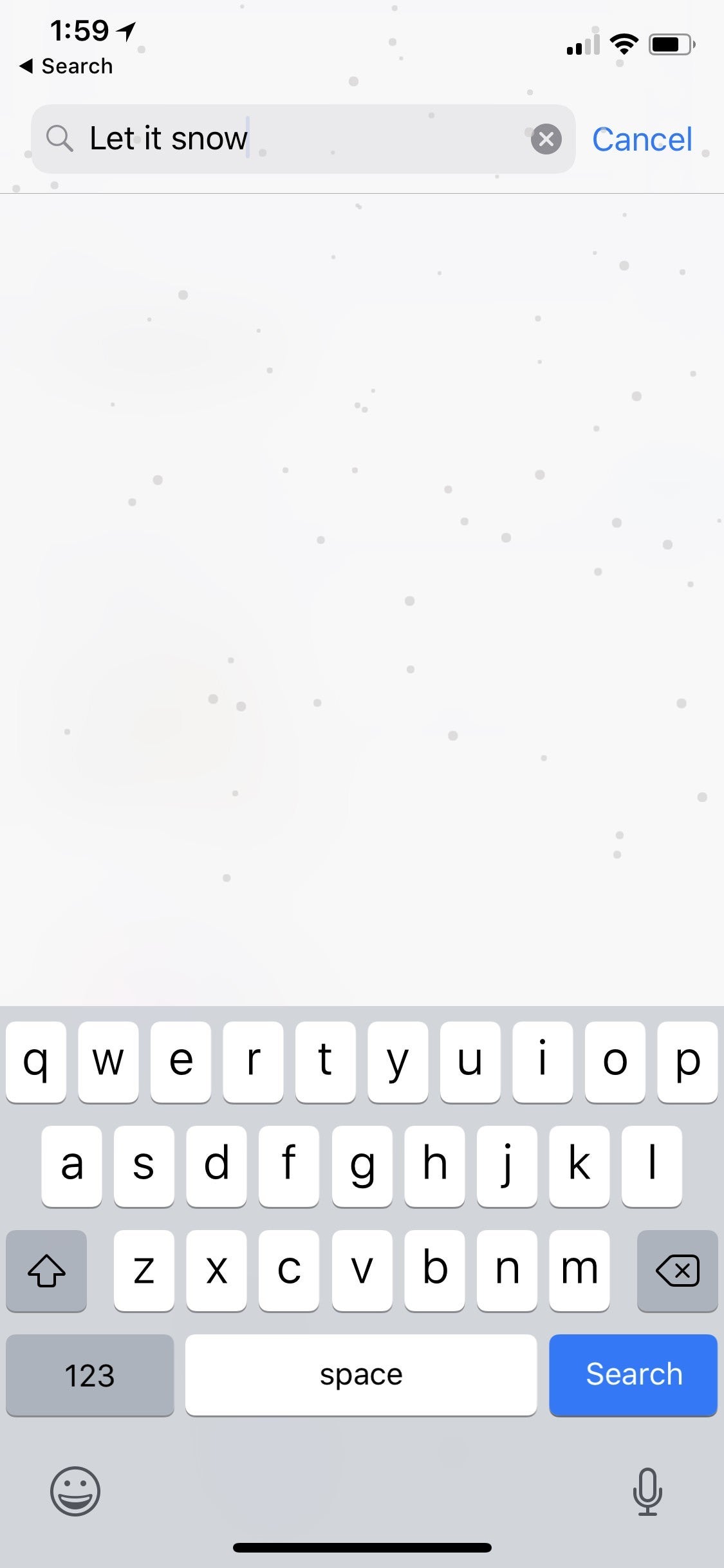Apple Store app easter egg - Here is what you get if you type "let it snow" on your iPhone (holiday easter egg)