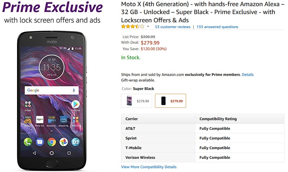 Deal: Get a Motorola Moto X4 for just $279 (with Amazon ads)