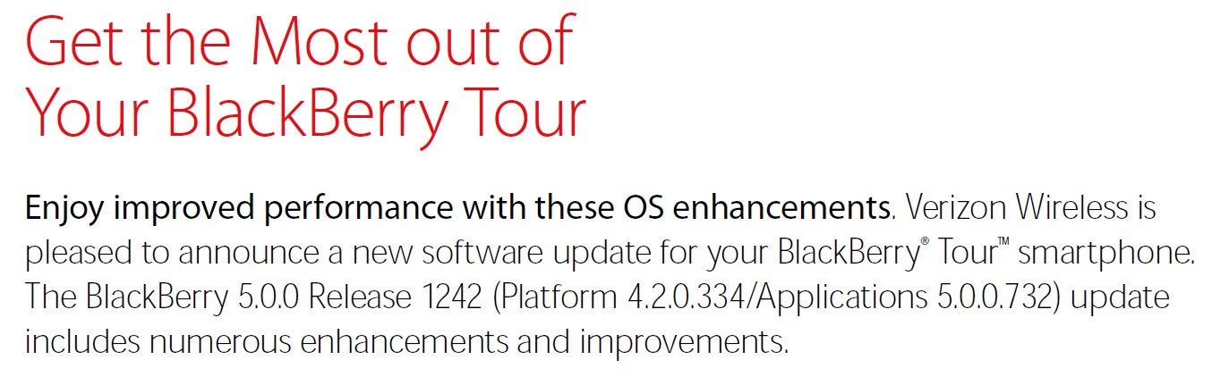 Is Verizon rolling out OS 5.0.0.732 to the BlackBerry Tour 9630?