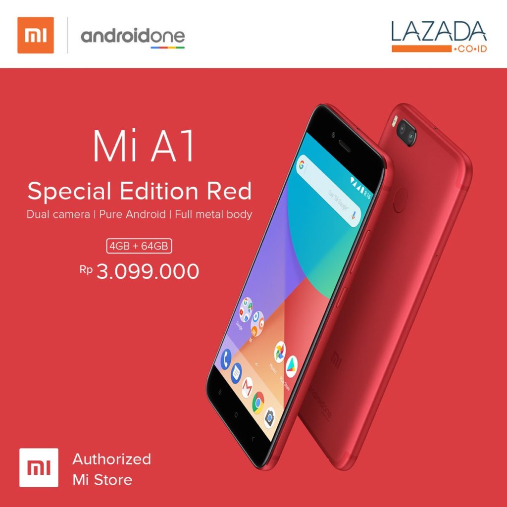 The Special Edition of the Xiaomi Mi A1 is available in a vibrant, vivid red color - The Xiaomi Mi A1 Special Edition features a vivid red color