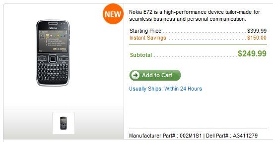 Unlocked Nokia E72 priced at $250 - no contract required