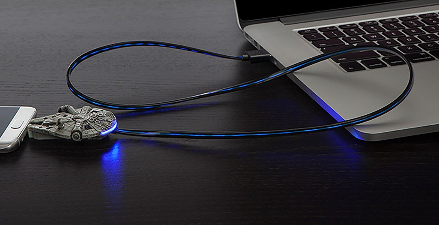 Star Wars Millennium Falcon Micro-USB Charging Cable - 10 awesome smartphone related gadgets for Star Wars fans