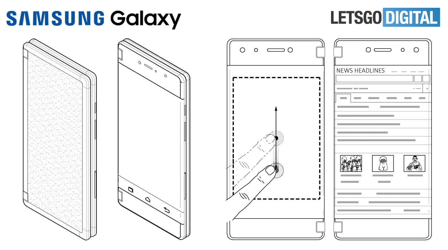 Samsung&#039;s new patent shows foldable smartphone reminiscent of ZTE Axon M