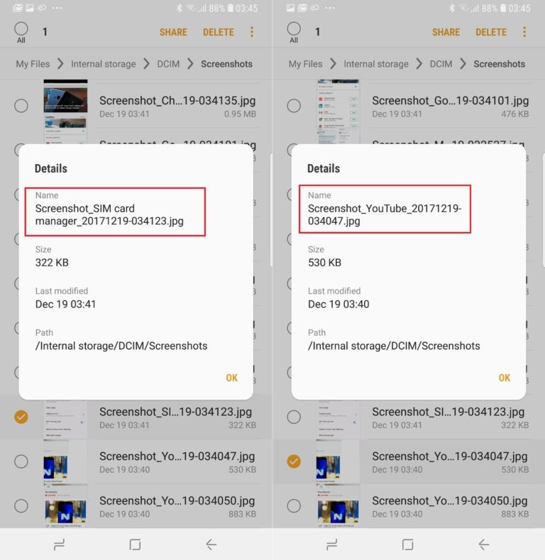 Samsung phones on Oreo will give descriptive file names to screenshots