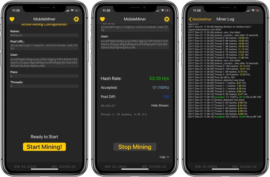 mining bitcoin with iphone