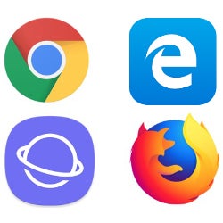 Samsung vs Chrome vs Firefox vs Edge mobile browsers benchmark speed test