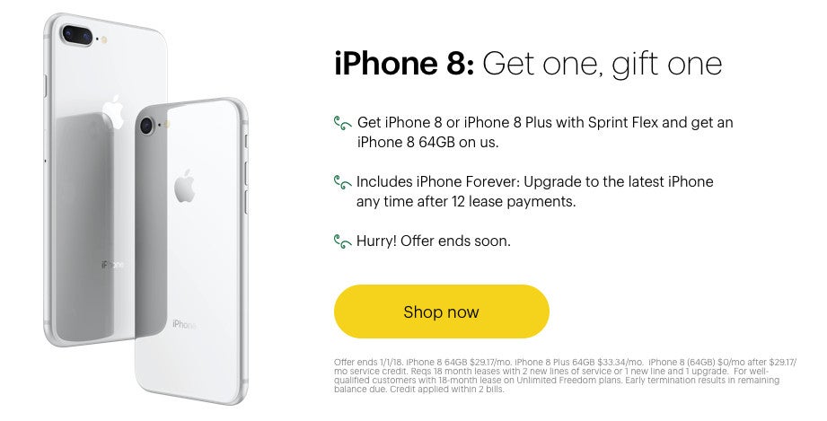 Sprint offers iPhone 8 BOGO deal and $300 off on iPhone X with trade-in