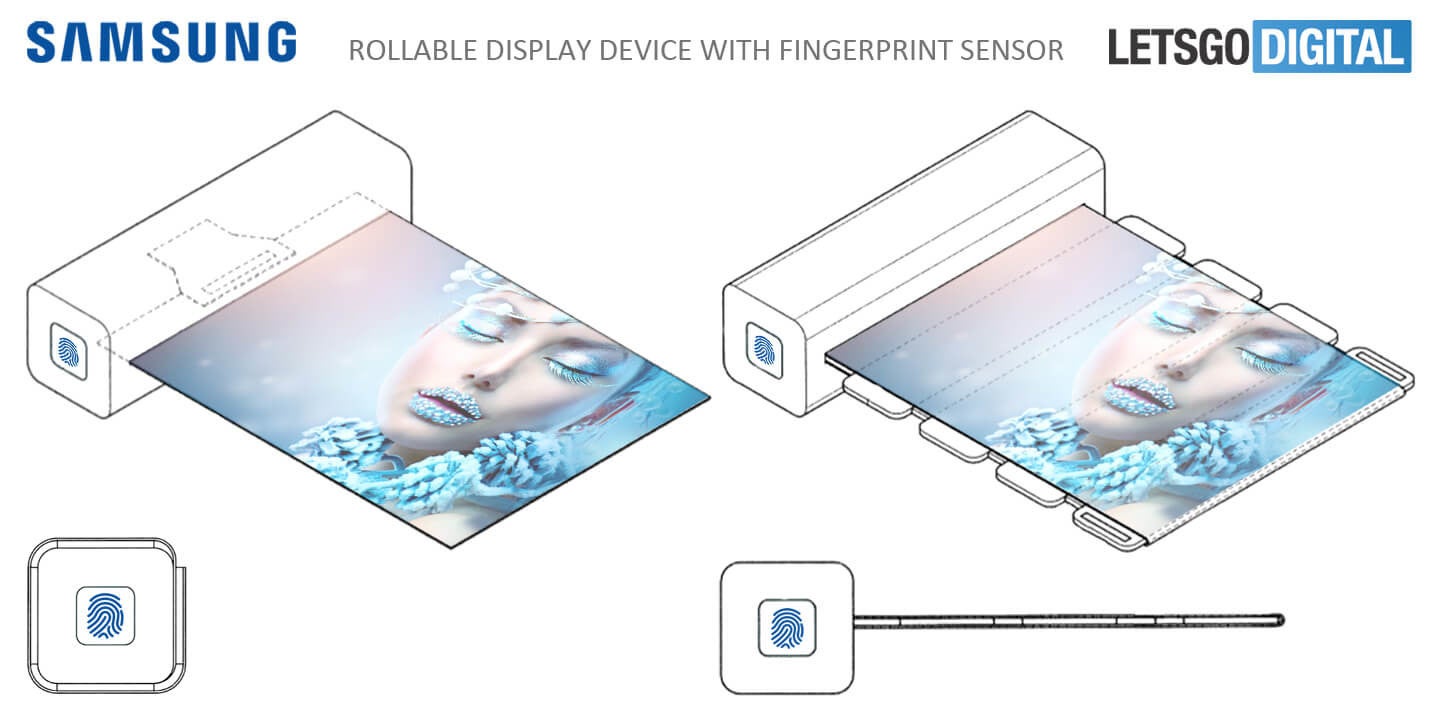 Samsung patents a rollable display with fingerprint sensor