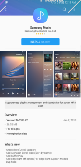Android Oreo support and a few new features are coming to Samsung Music