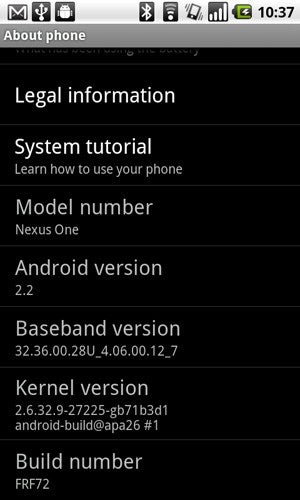 Android 2.2 Froyo build FRF72 leaks out - makes some Nexus One owners happy
