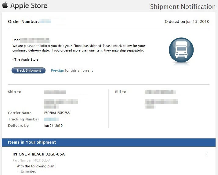 Are some iPhone 4 pre-orders already shipping out?