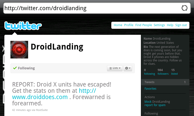 UPDATED: Motorola DROID X Twitter updates