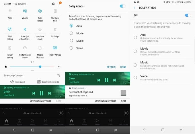This unreleased Oreo build for the Galaxy S8/S8+ seemed to include support for Dolby Atmos - Samsung Galaxy S8/S8+ won&#039;t get Dolby Atmos with Oreo update, company says